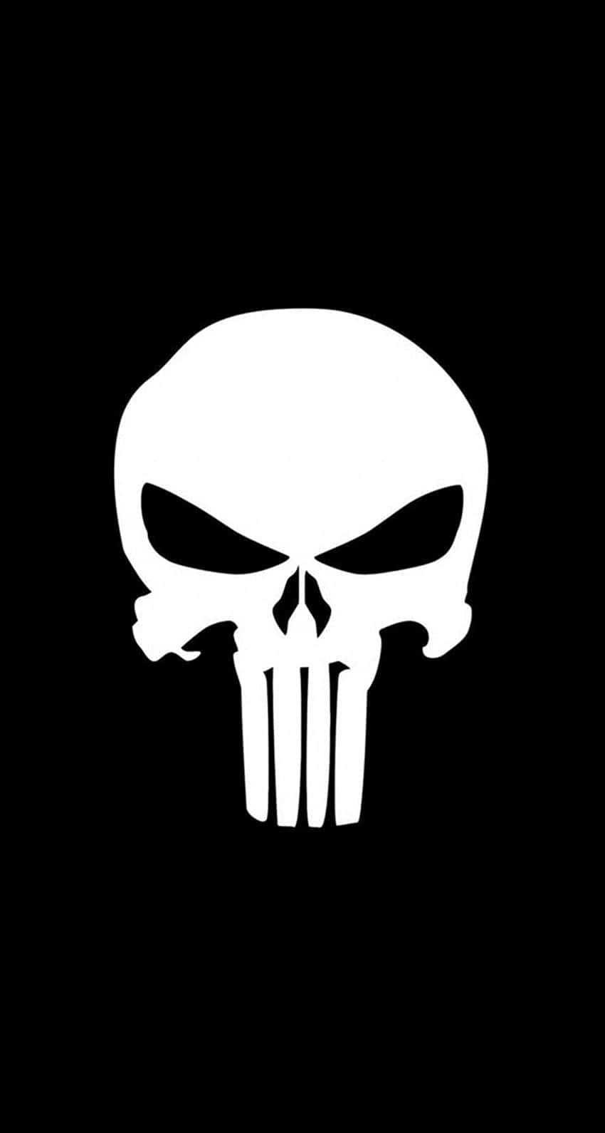 Punish Skull On A Black Background Wallpaper