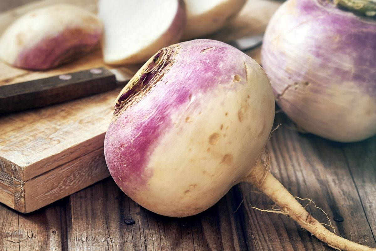 Purple Bottom Turnips On Table Wallpaper