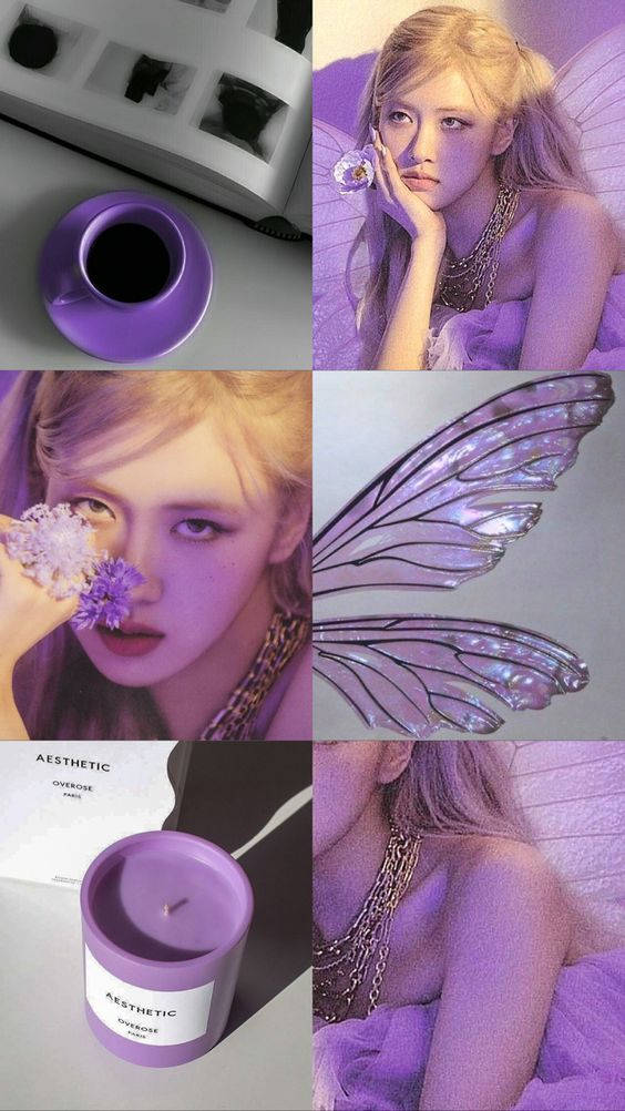 Purple Butterfly Rose Blackpink Aesthetic Wallpaper