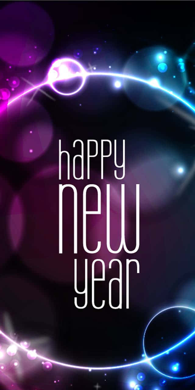 Purple Circles New Year Phone Wallpaper