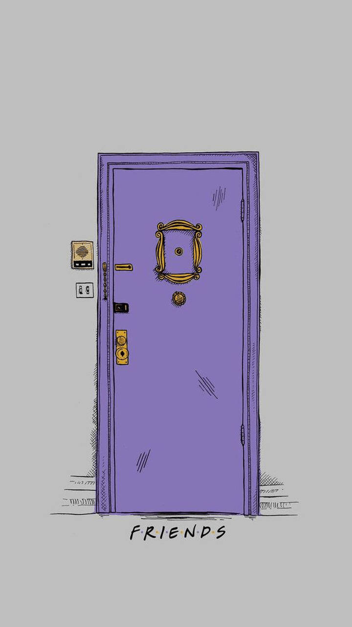 Purple Door From Friends Tv Show Wallpaper