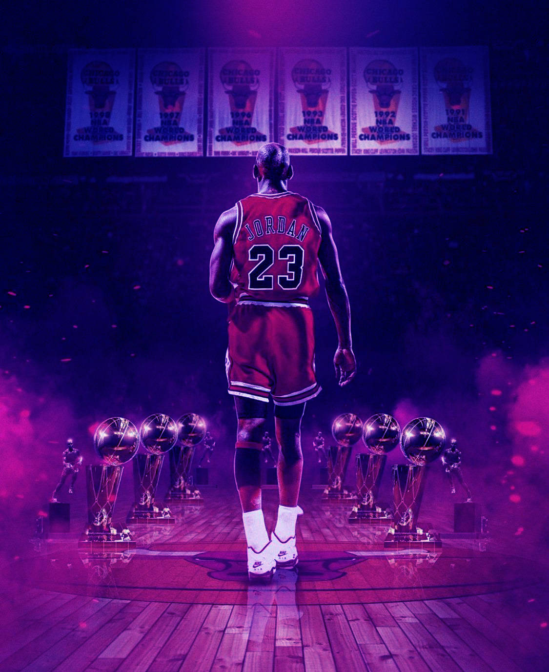 Purple Jordan Back View Wallpaper