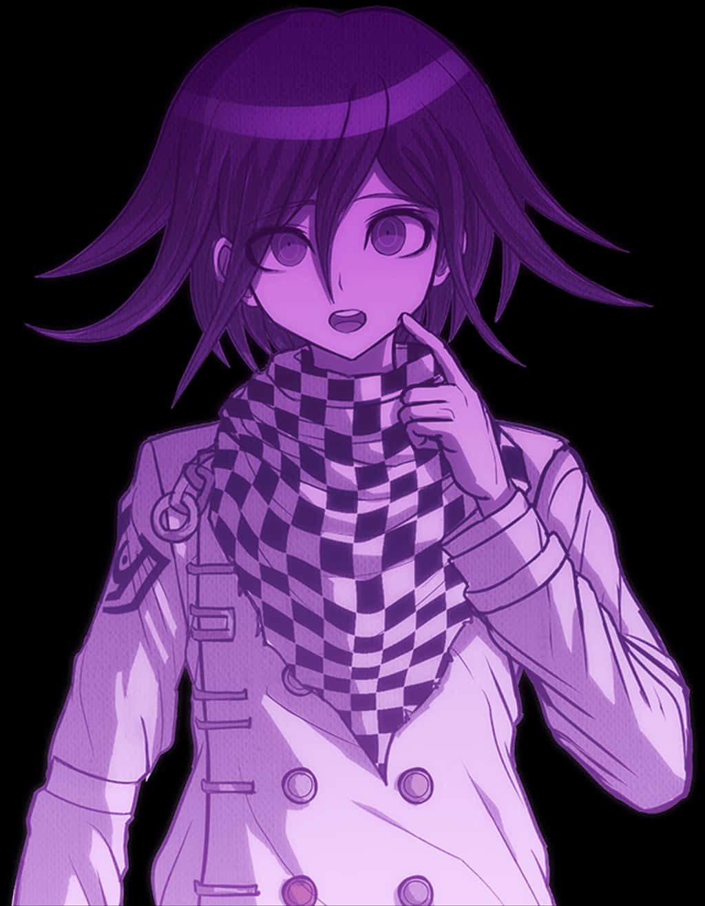 Purple Kokichi Ouma On White Wallpaper