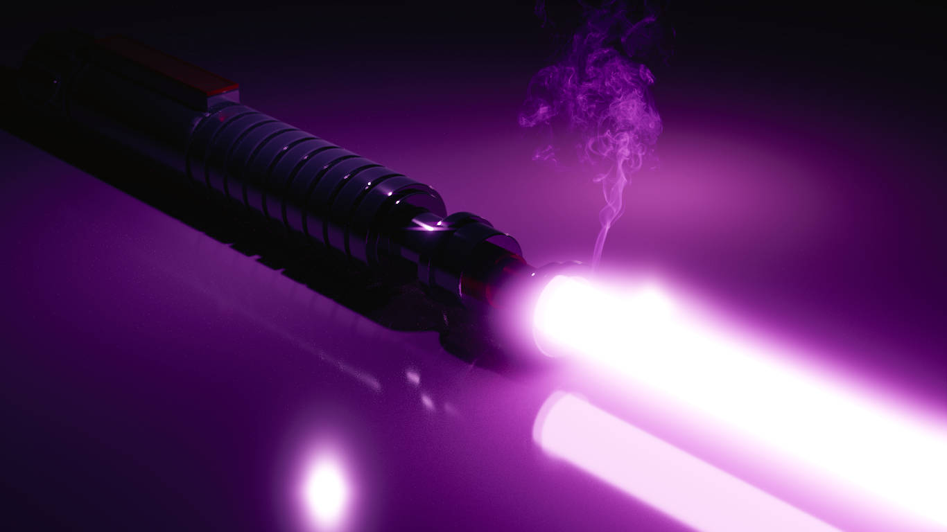 Purple Lightsaber Reflection Wallpaper