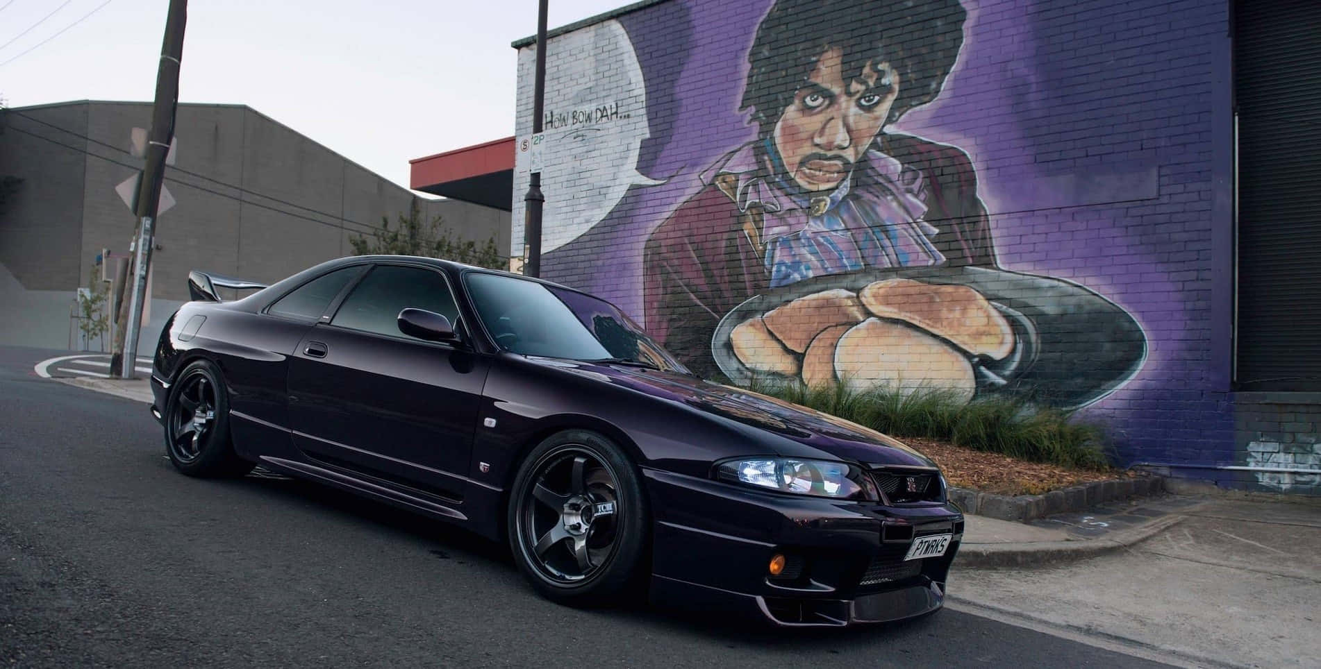 R33 Gtr Parked Prince Mural Wallpaper