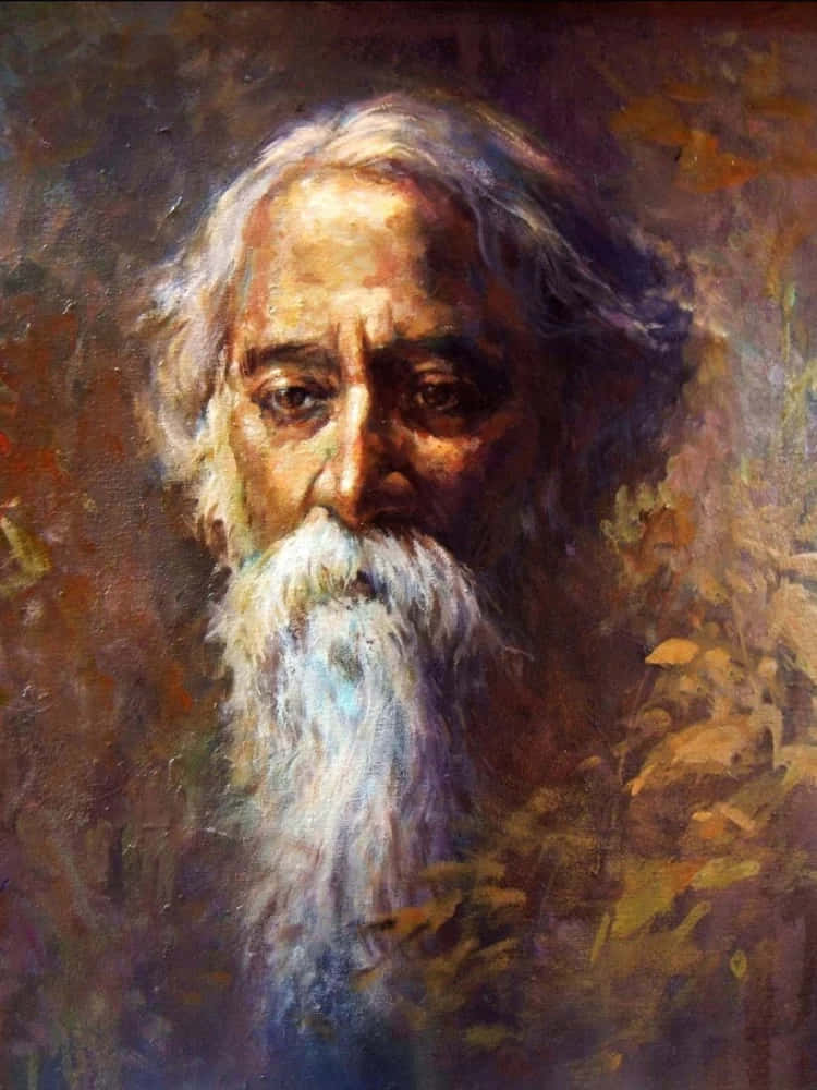 Rabindranath Tagore Portrait Painting Wallpaper