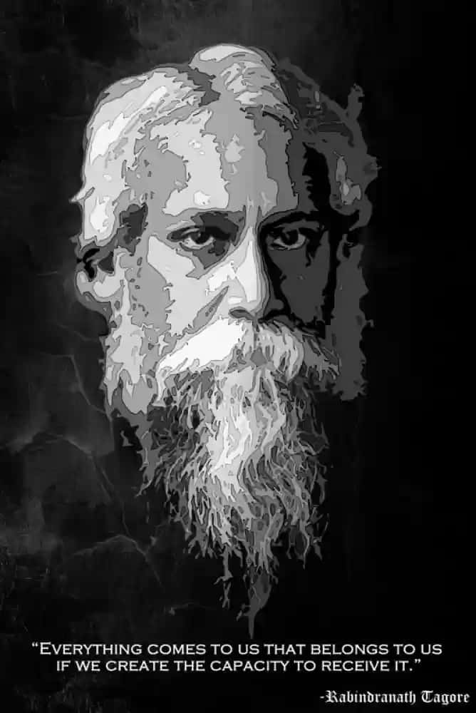 Rabindranath Tagore Portraitwith Quote Wallpaper