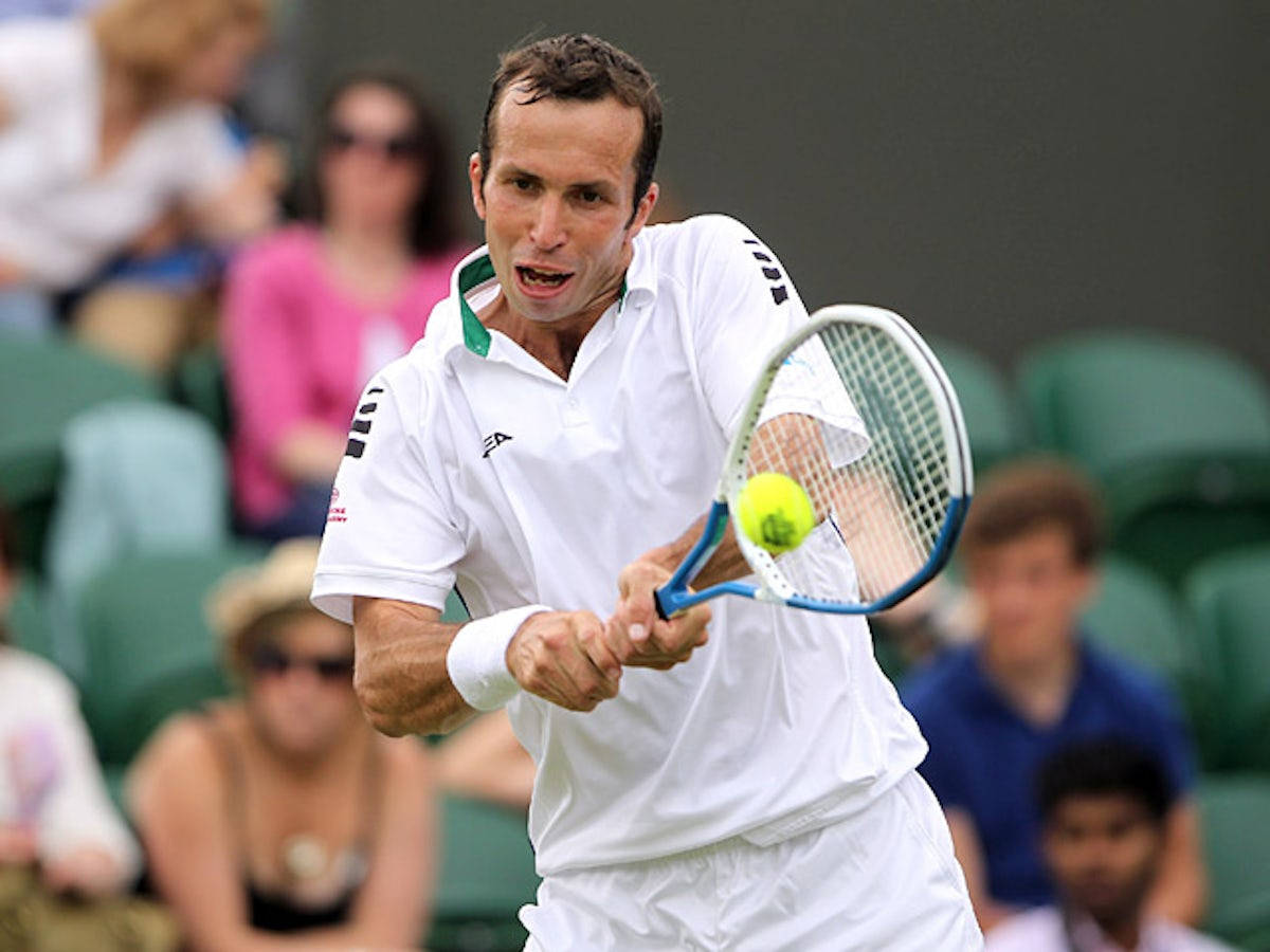 Radek Stepanek Hitting Tennis Ball Wallpaper