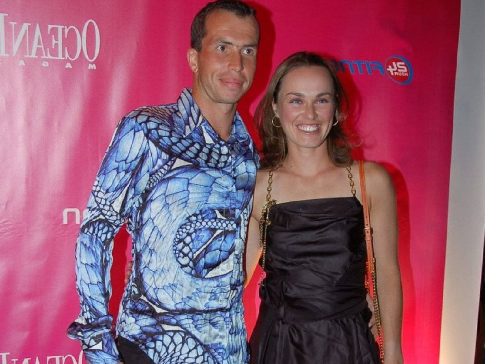 Radek Stepanek In Action Wearing A Printed Top Wallpaper