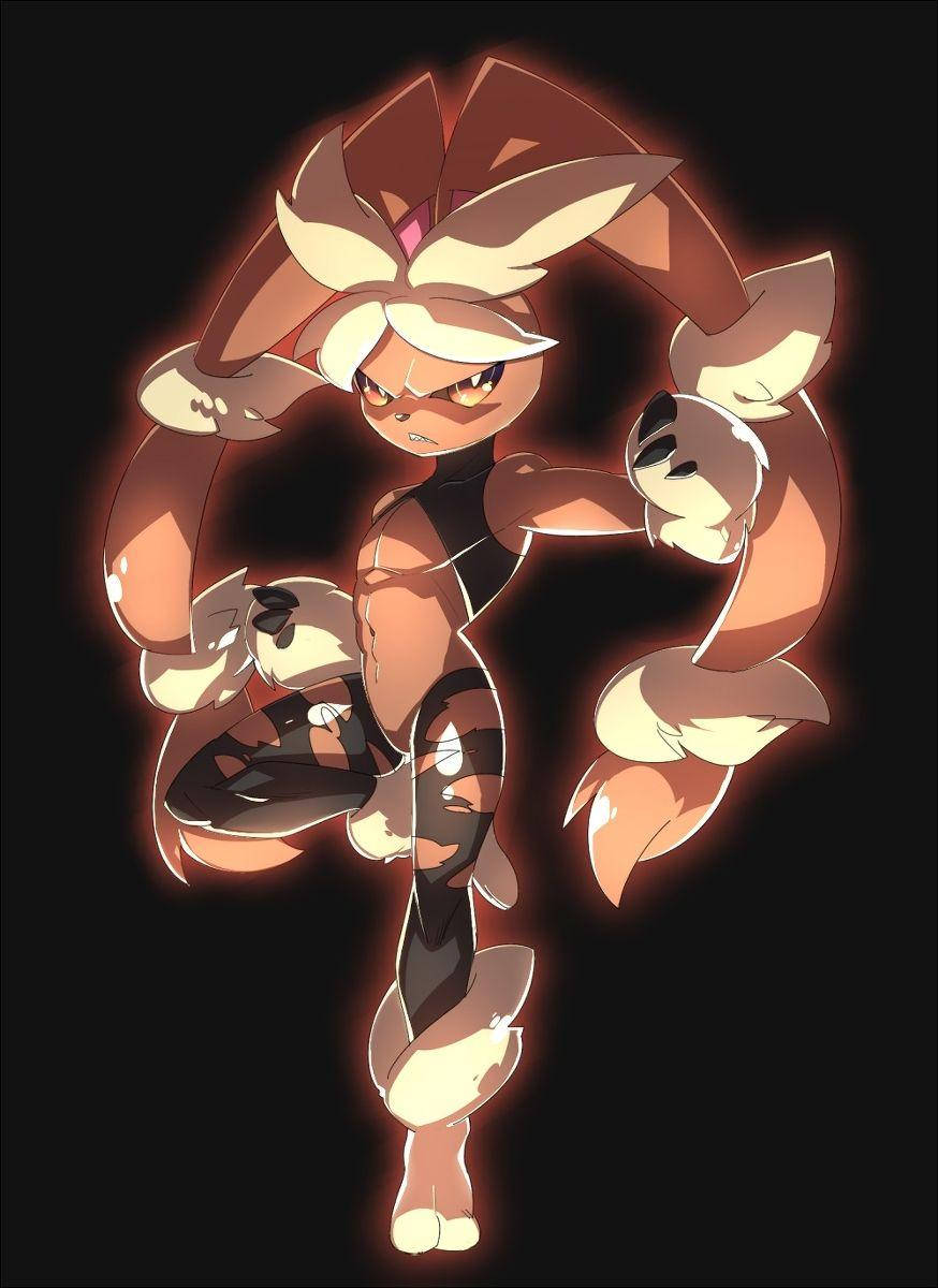 Radiant Mega Lopunny In Battle Stance Wallpaper