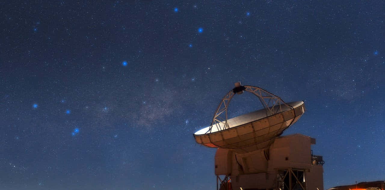 Radio Telescope Starry Night Sky Wallpaper