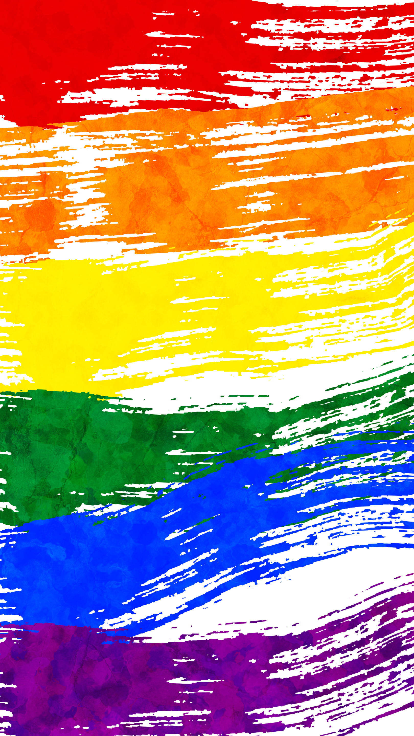 Rainbow Brush Strokes Lgbt Phone Wallpaper