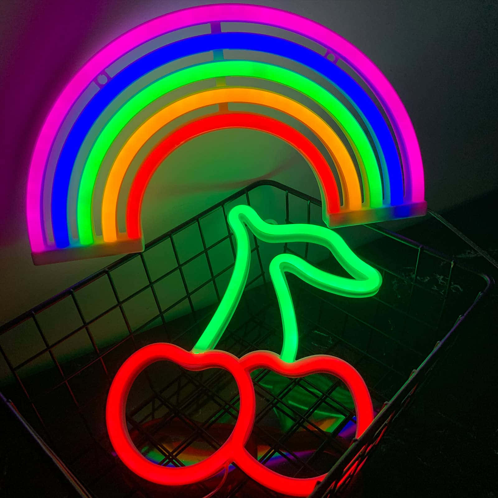 Rainbow Neon Aesthetic 1600 X 1600 Wallpaper