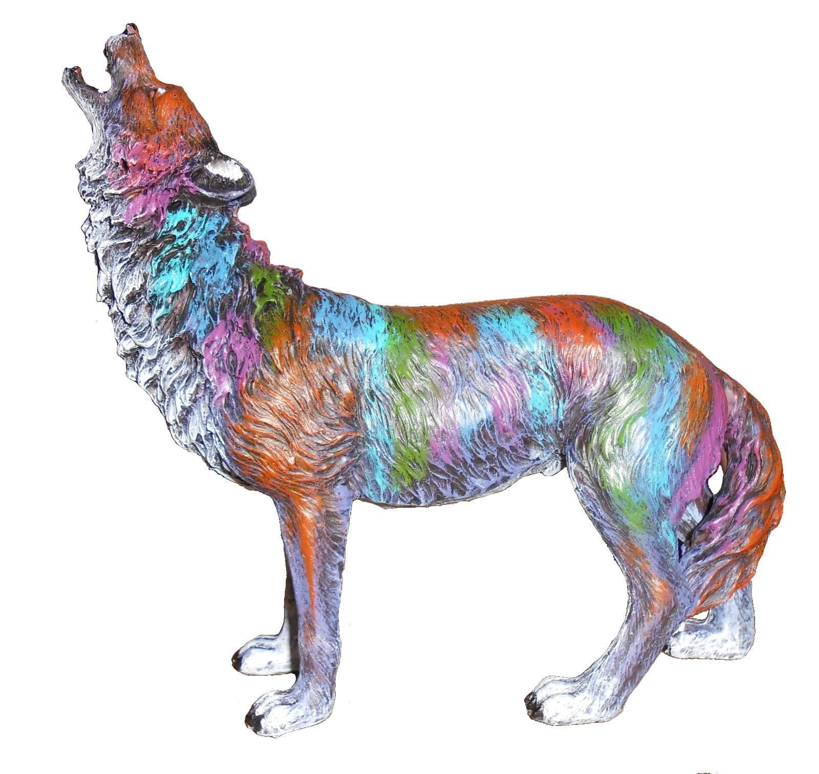 Rainbow Wolf Looking Up Wallpaper