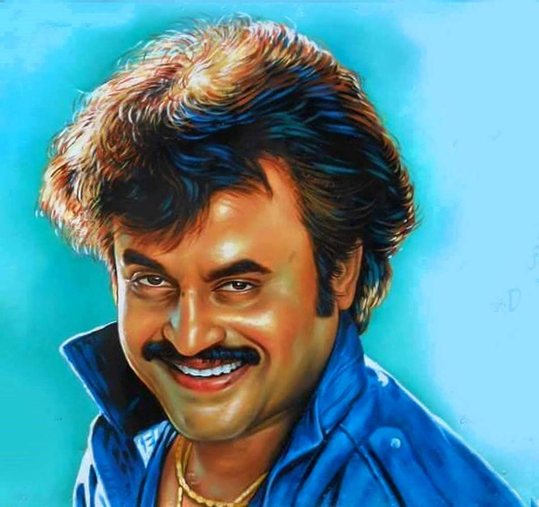 Rajinikanth Digital Portrait Wallpaper