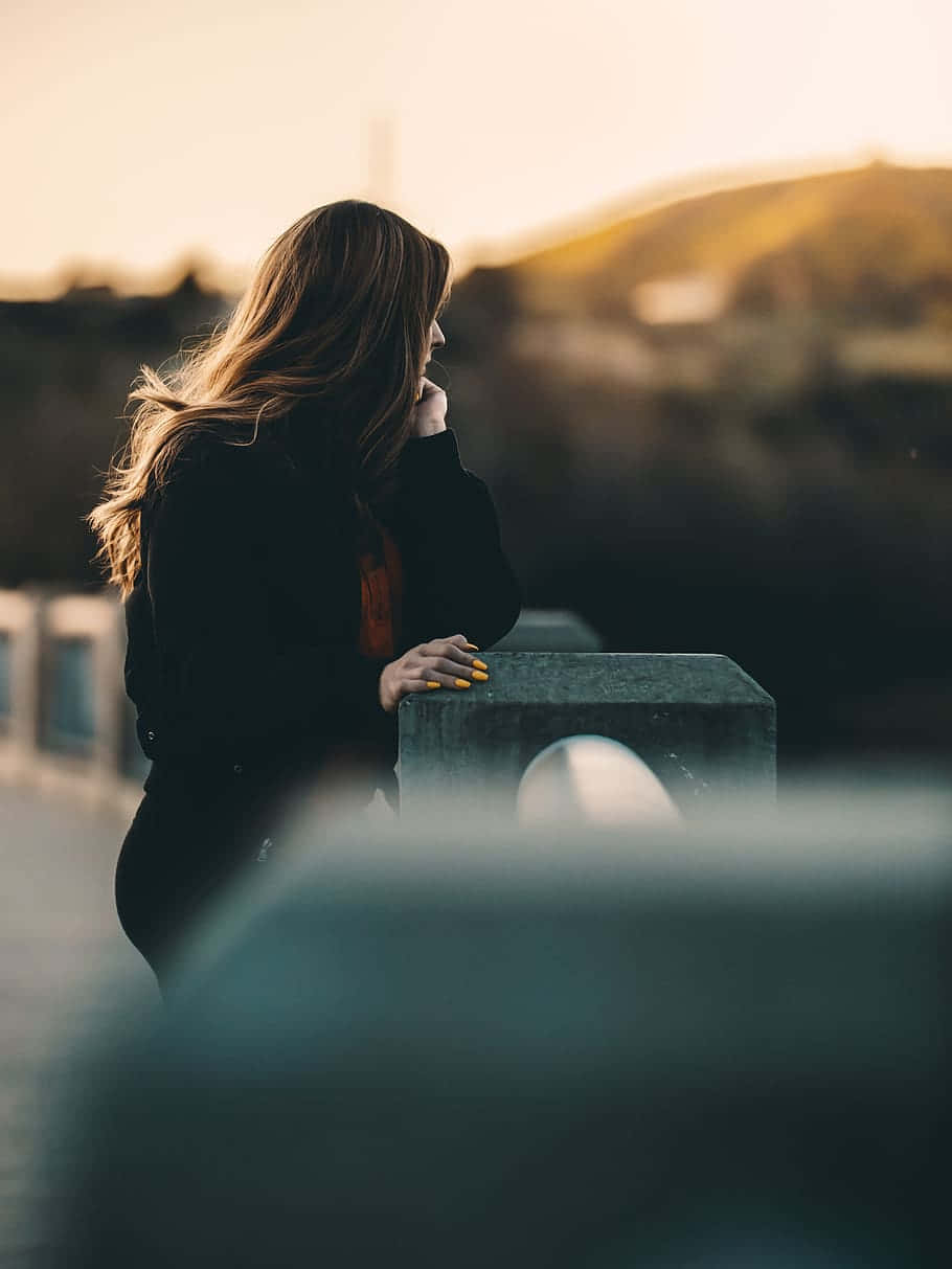 Random Person On A Bridge Wallpaper