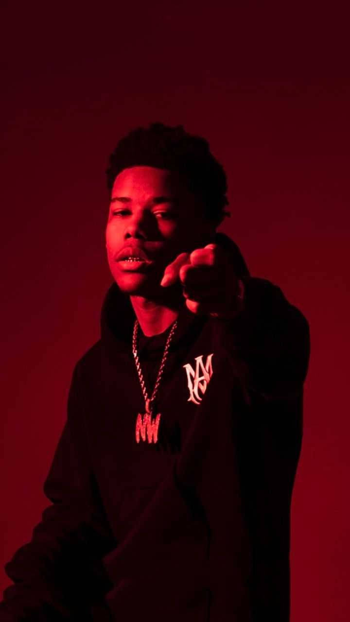 Rapper Nardo Wick Red Light Portrait Wallpaper