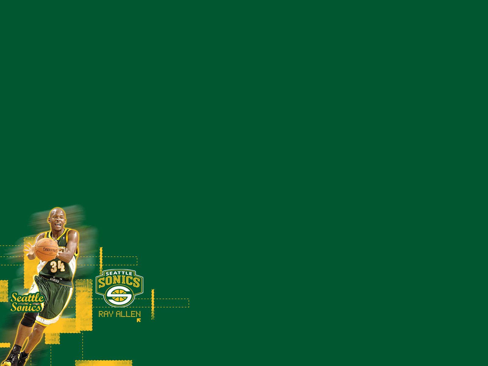 Ray Allen Green Seattle Supersonic Wallpaper