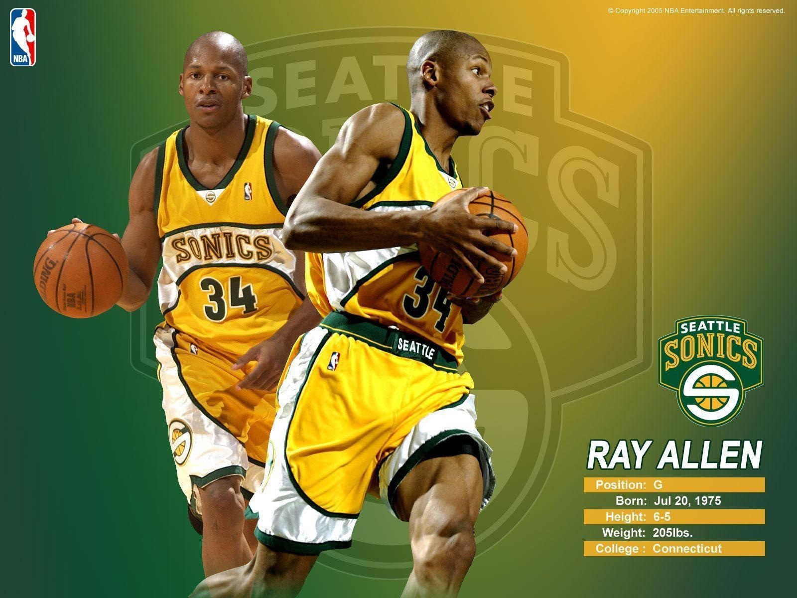 Ray Allen Seattle Sonics Profile Wallpaper