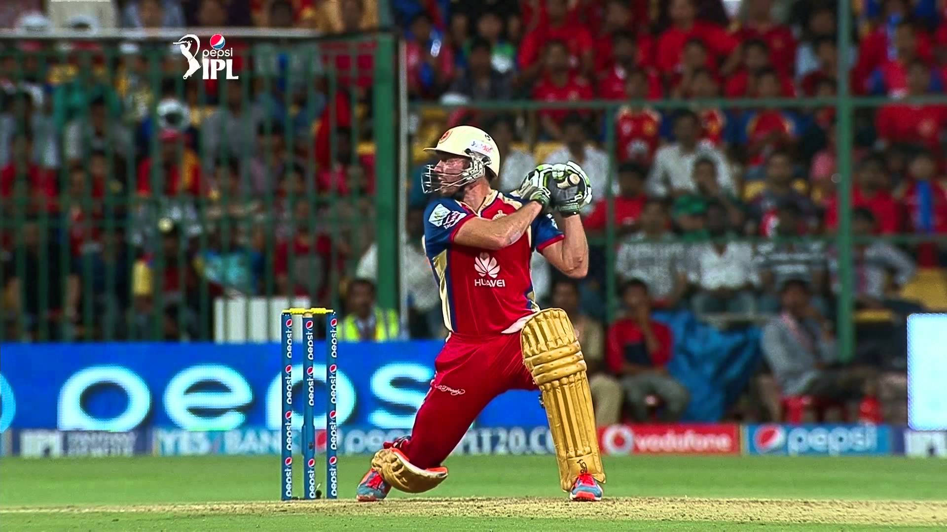 Rcb Cricket Icon - Ab De Villiers In Action Wallpaper