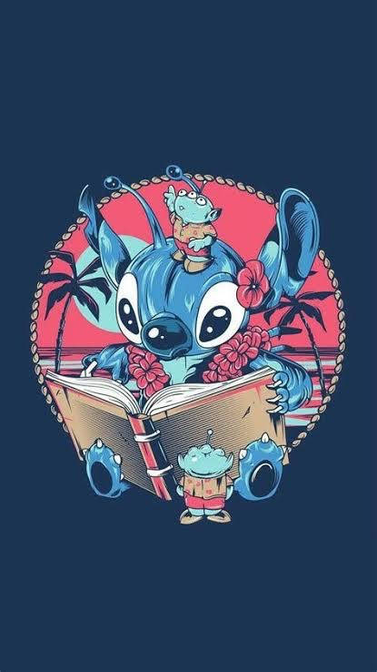 Reading Stitch Aesthetic Wallpaper