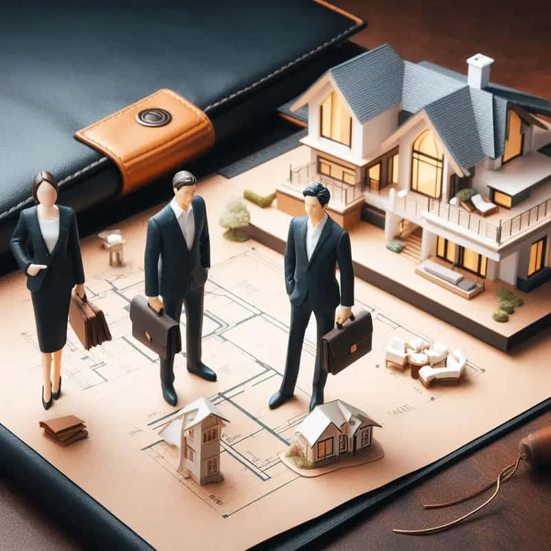 Real Estate Agents Miniature Model Presentation Wallpaper