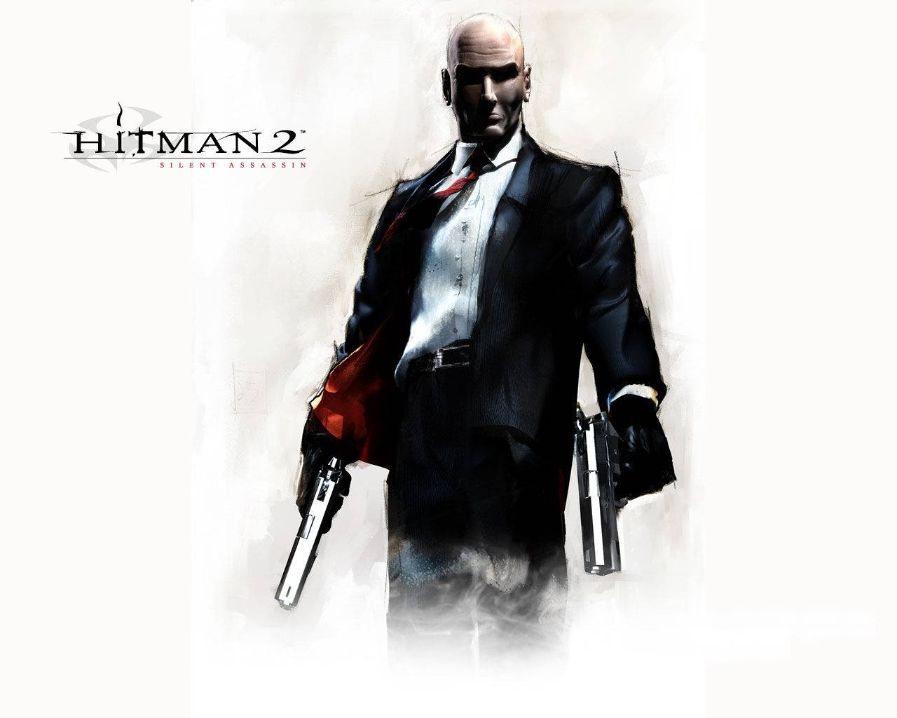 Real Hitman 2 White Poster Wallpaper