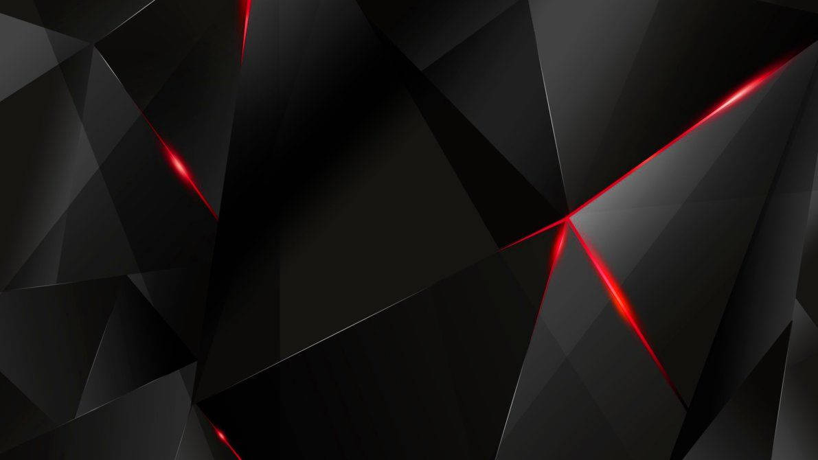 Red And Black Polygonal Abstract Design Wallpaper