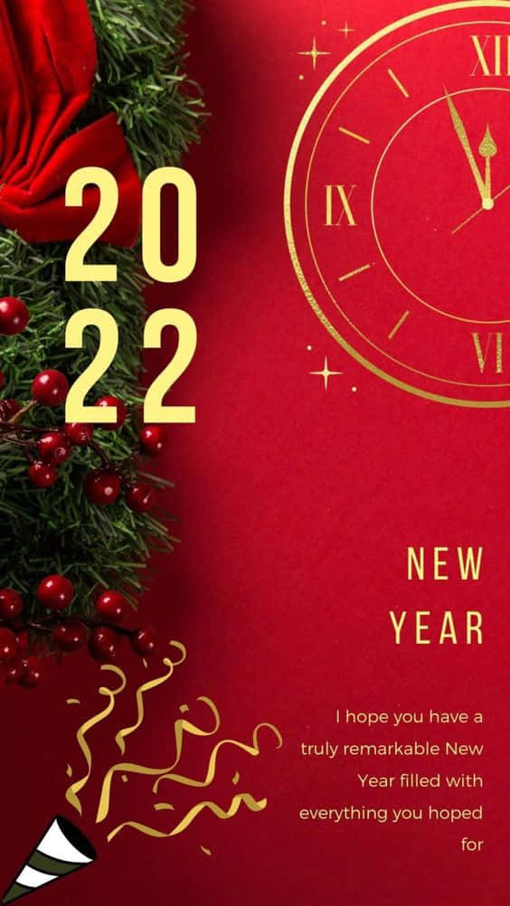 Red And Gold New Year 2022 Wallpaper