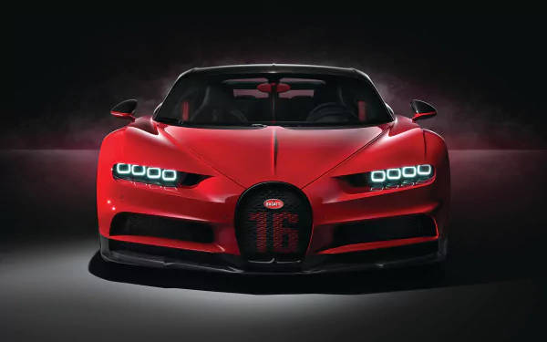 Red Bugatti Chiron 4k Wallpaper