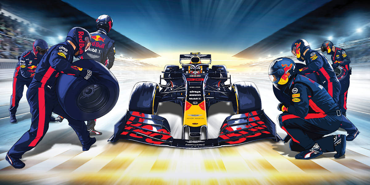 Red Bull Racing Artwork Pit Crew Wallpaper