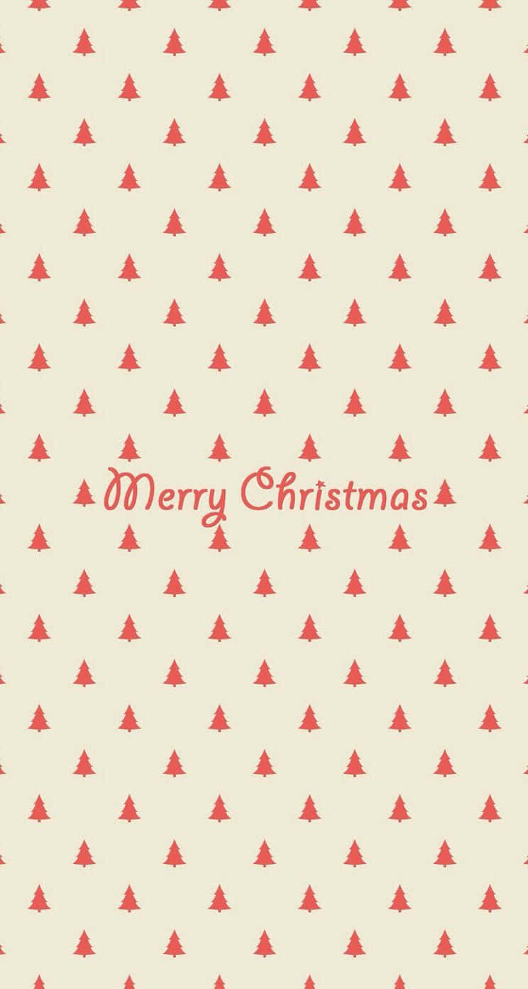 Red Christmas Tree Pattern Wallpaper