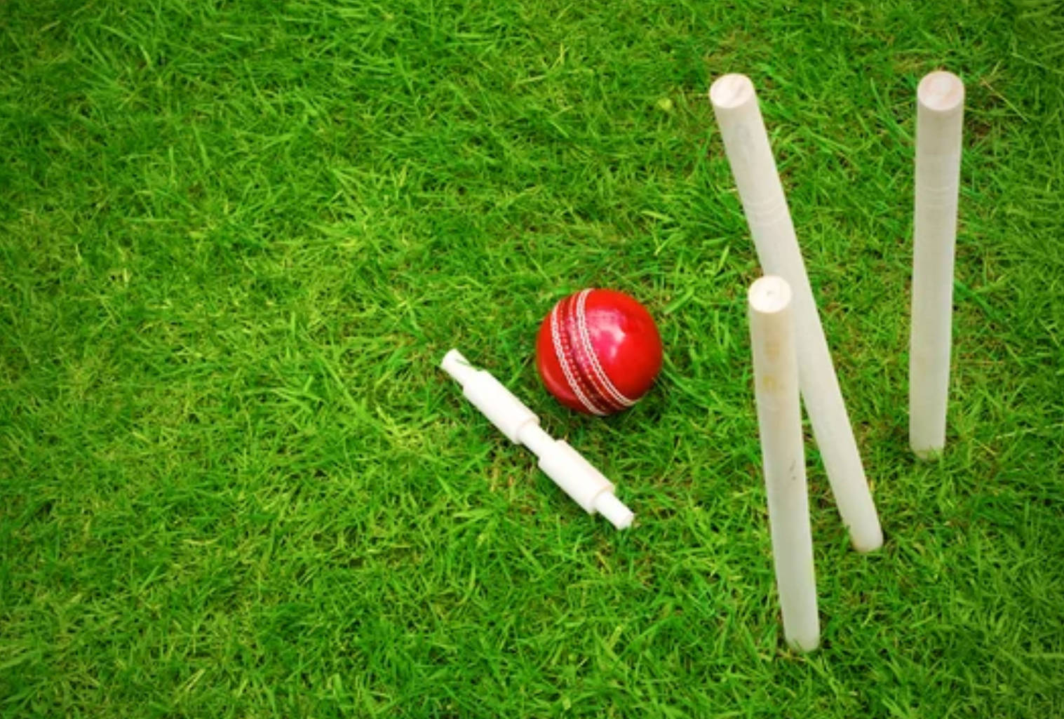 Red Cricket Ball Ground Wallpaper