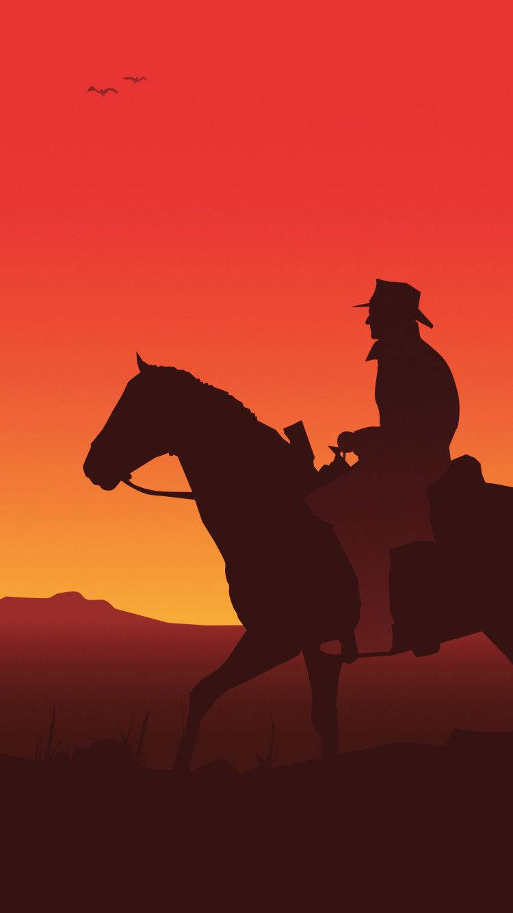 Red Dead Iphone Gradient Horse Wallpaper