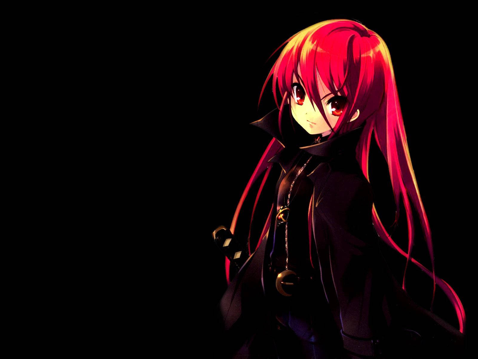 Red Hair Dark Anime Girl Wallpaper