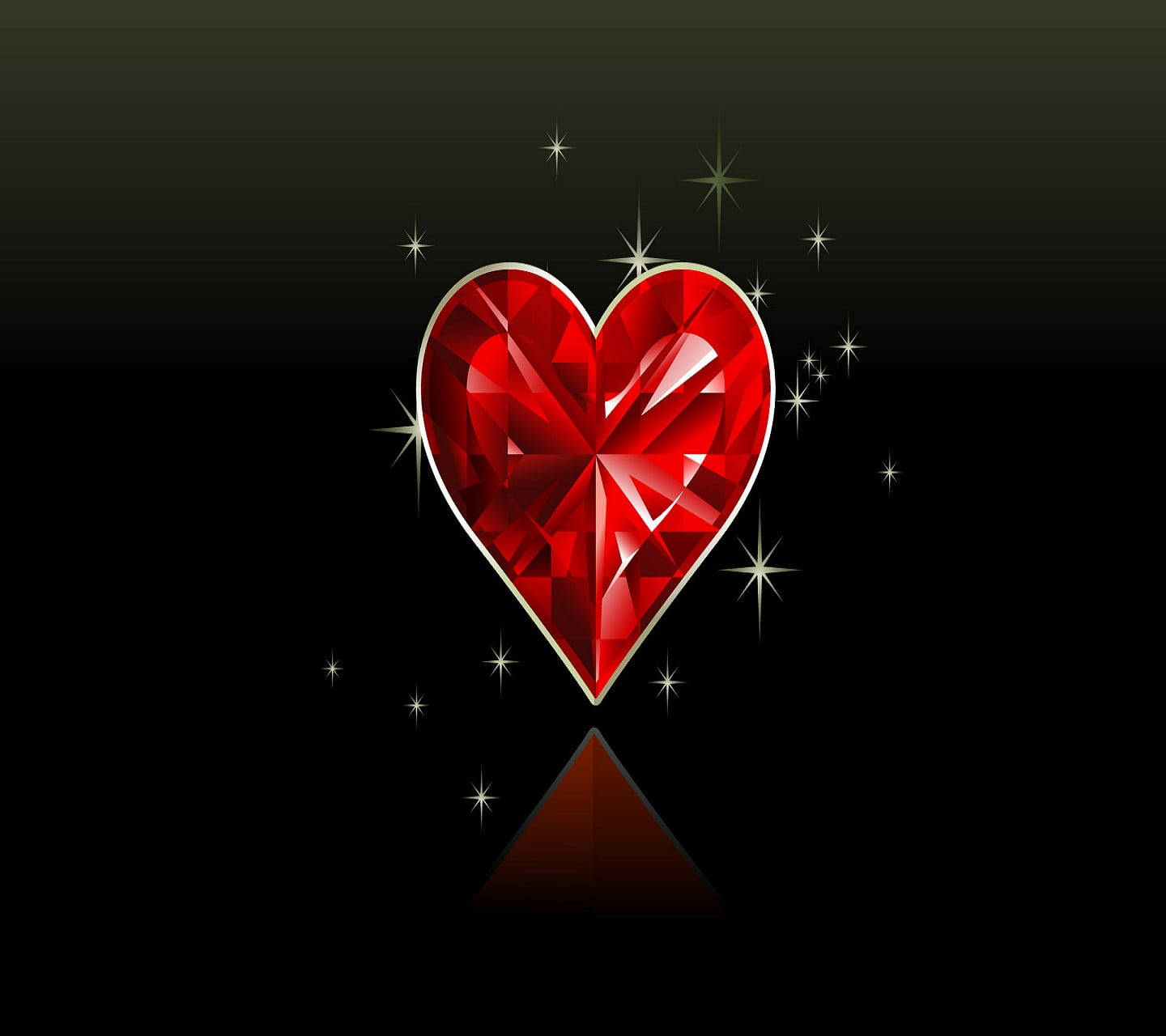 Red Heart Crystal Wallpaper