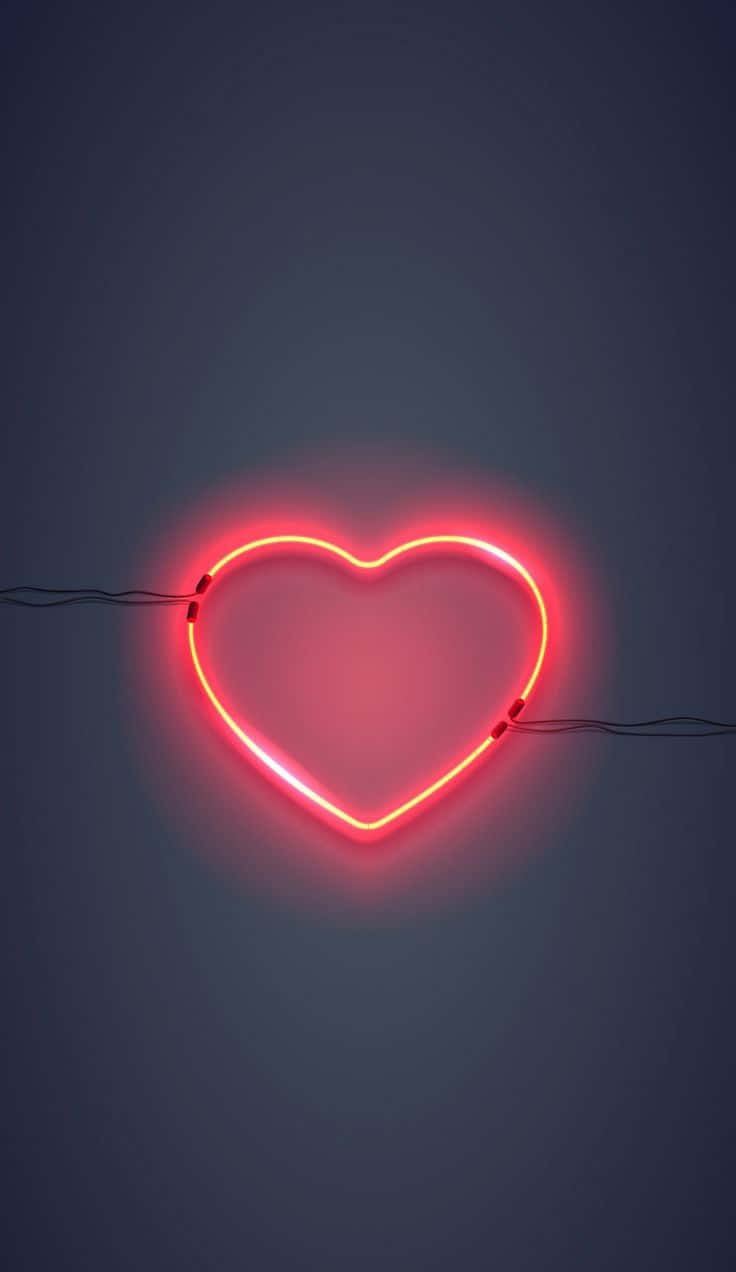 Red Neon Heart Wall Light Wallpaper