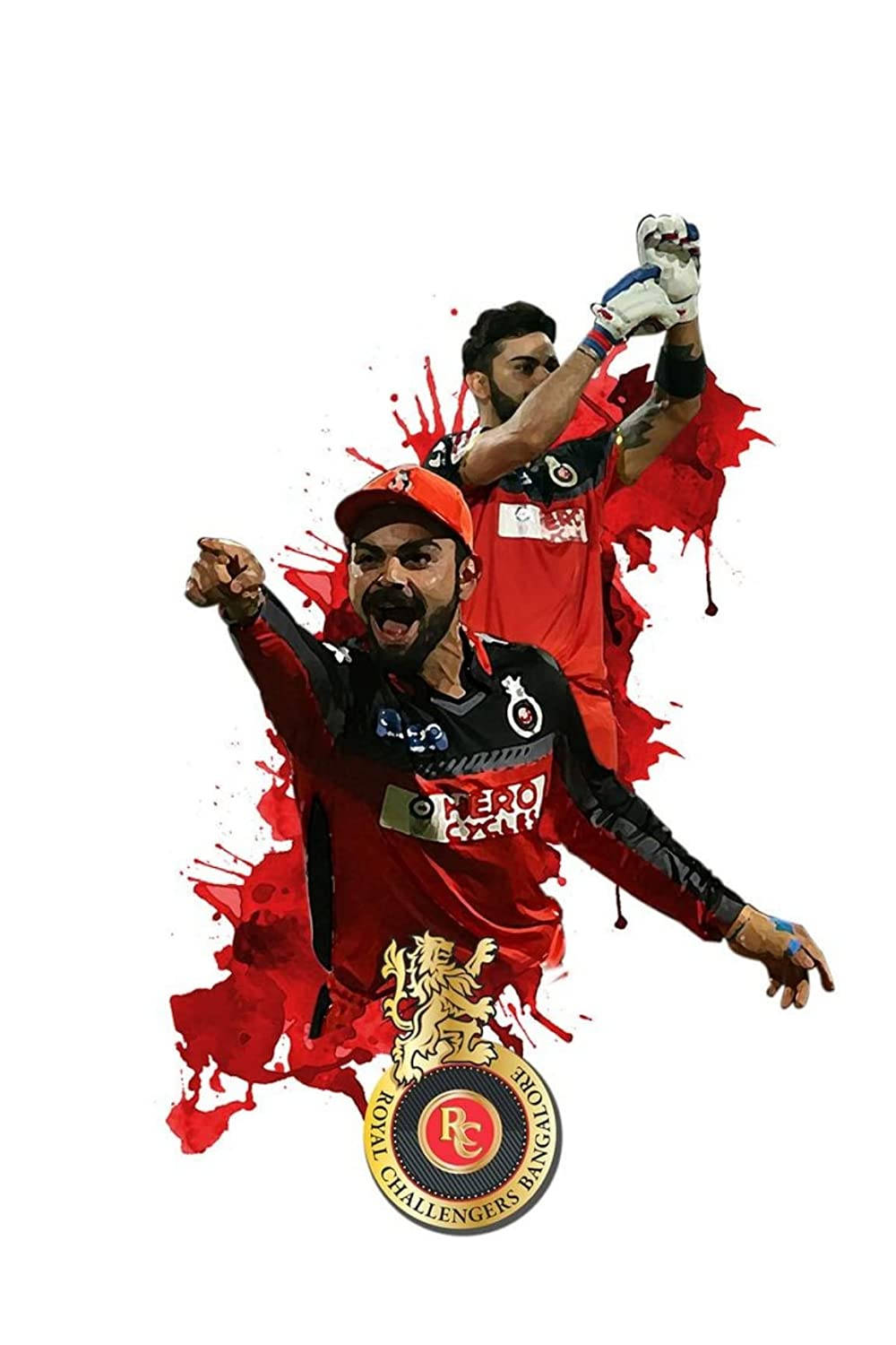 Red Paint On White Rcb Team Wallpaper