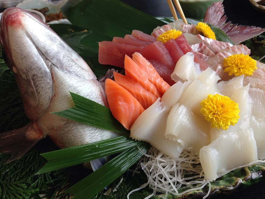 Red Snapper Sashimi Platter Wallpaper