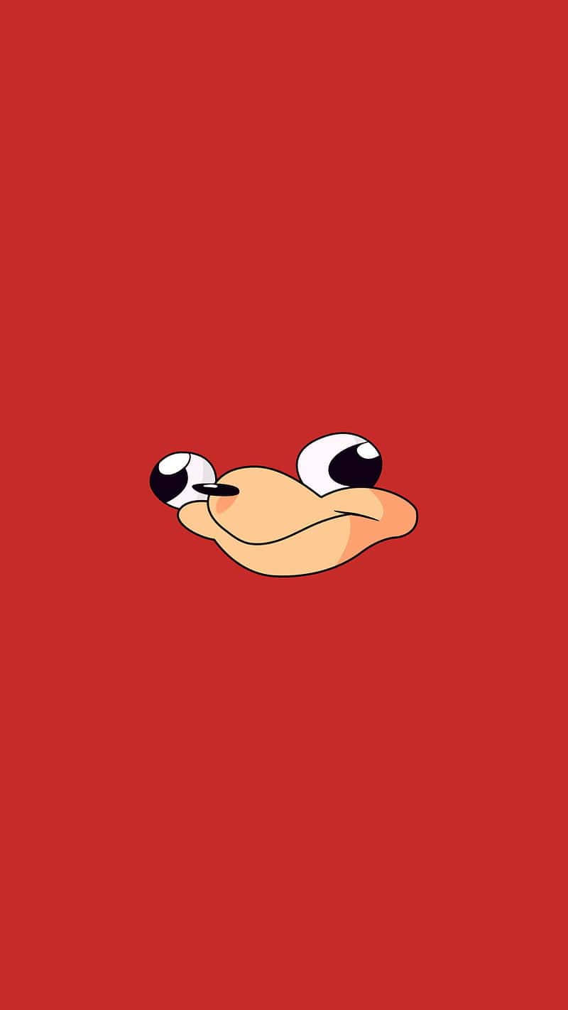 Red Ugandan Knuckles Meme Phone Wallpaper