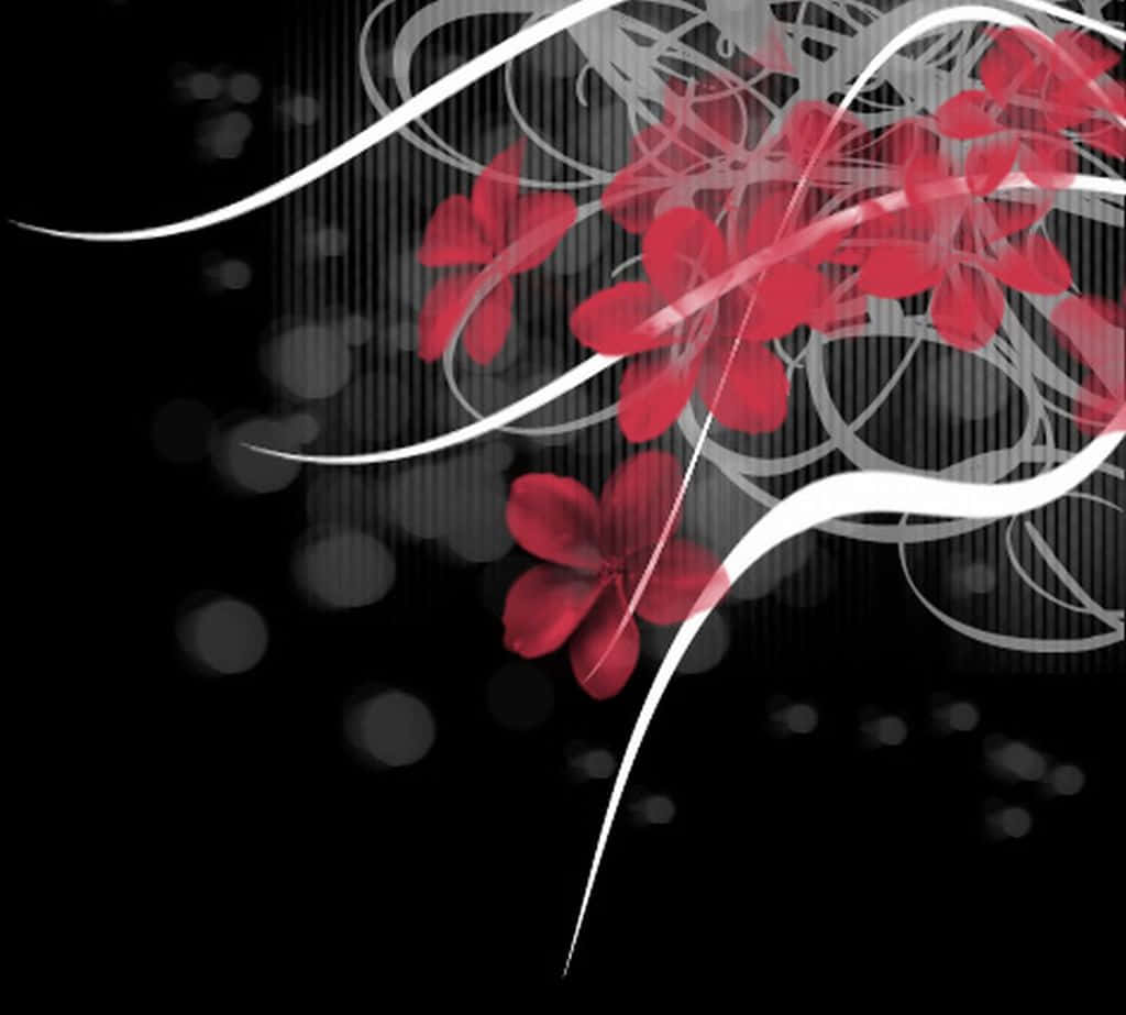 Red, White And Black Abstract Design Wallpaper