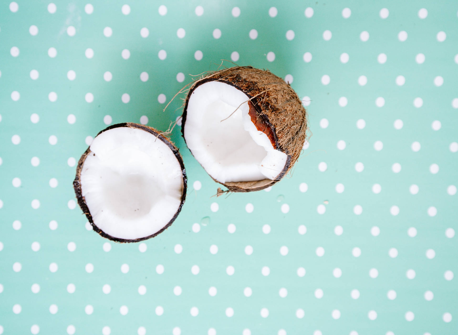 Refreshing Tropical Delight, A Closeup View Of White Meaty Coconut Wallpaper