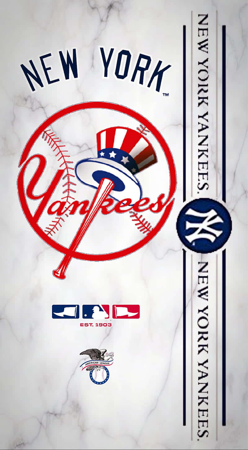 Represent Your Support For The New York Yankees With This Wallpaper For Your Iphone Wallpaper