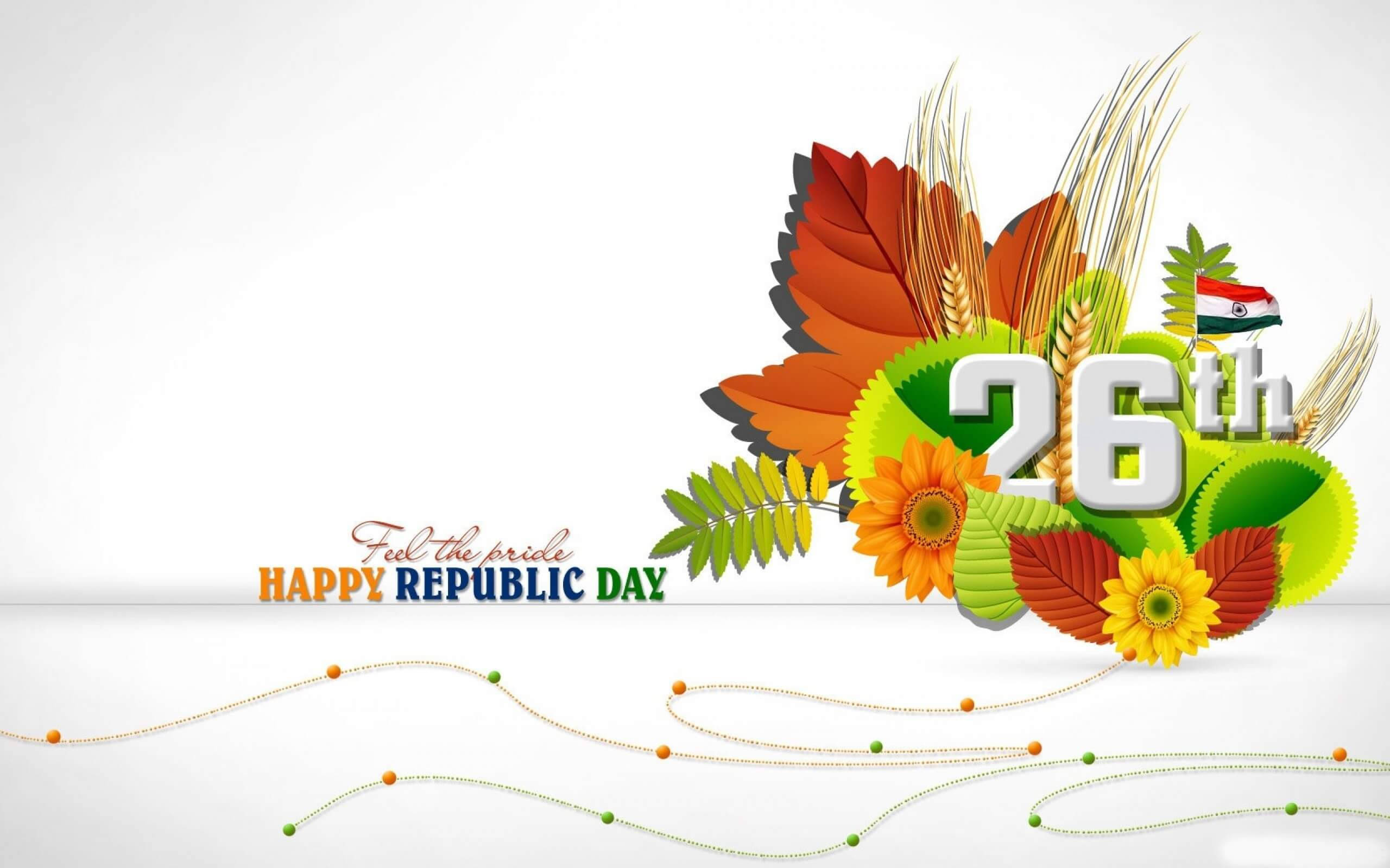 Republic Day Flower Art Wallpaper