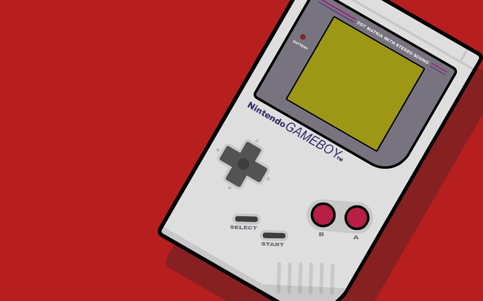 Retro Game Boy Art On Red Backdrop Wallpaper