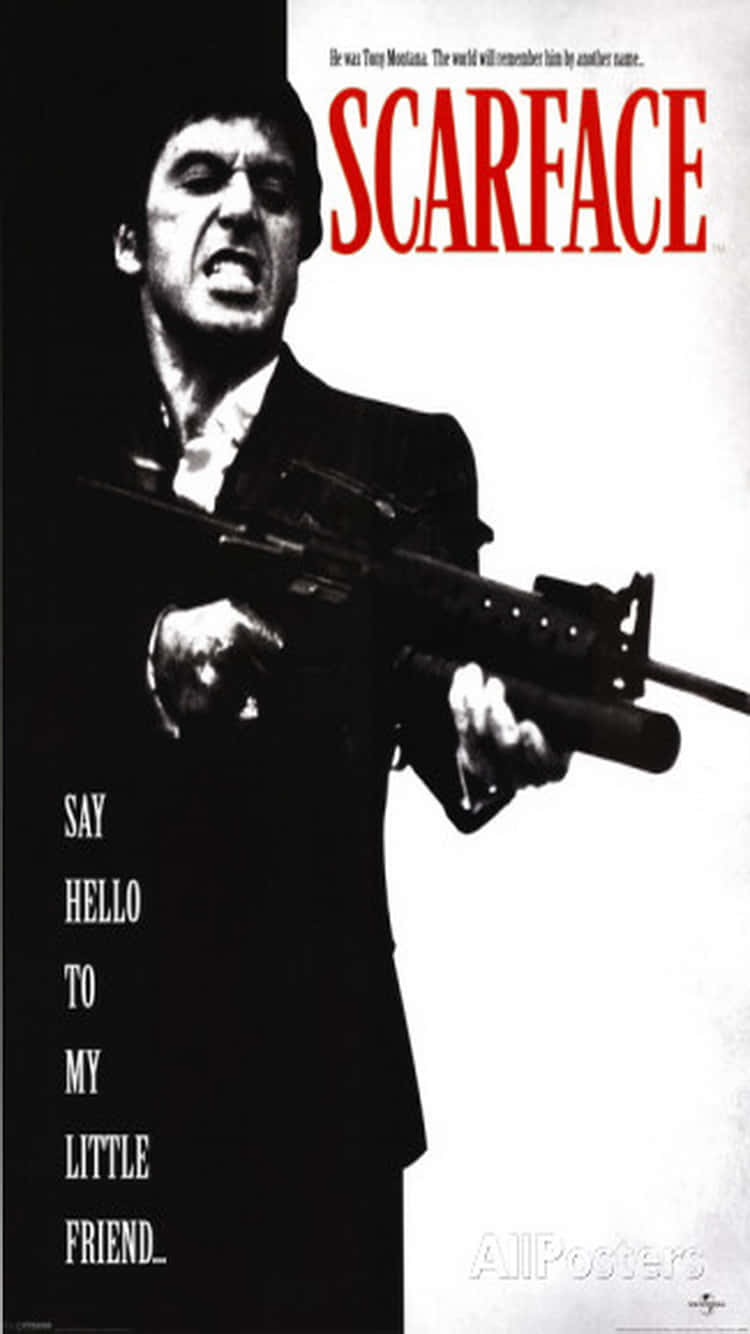 Revisit The Classic Mob Epic With Scarface On Your Iphone. Wallpaper