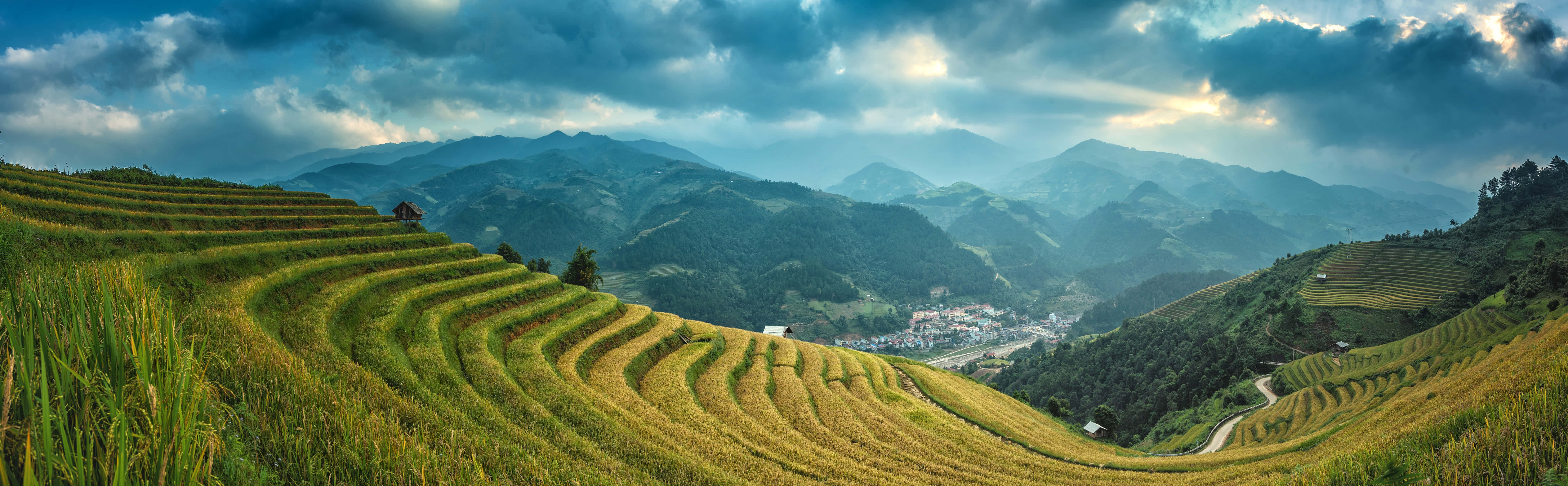 Rice Terraces Ultra Hd Dual Monitor - Wallpaper Wallpaper