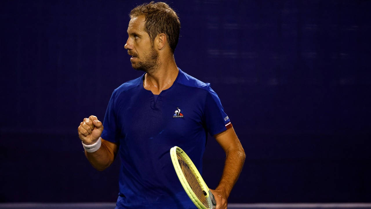 Richard Gasquet Doing Fist Pump Wallpaper