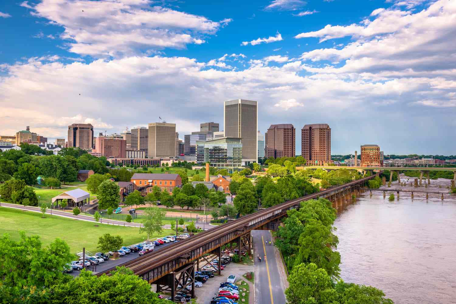 Richmond Skyline Over James River Wallpaper