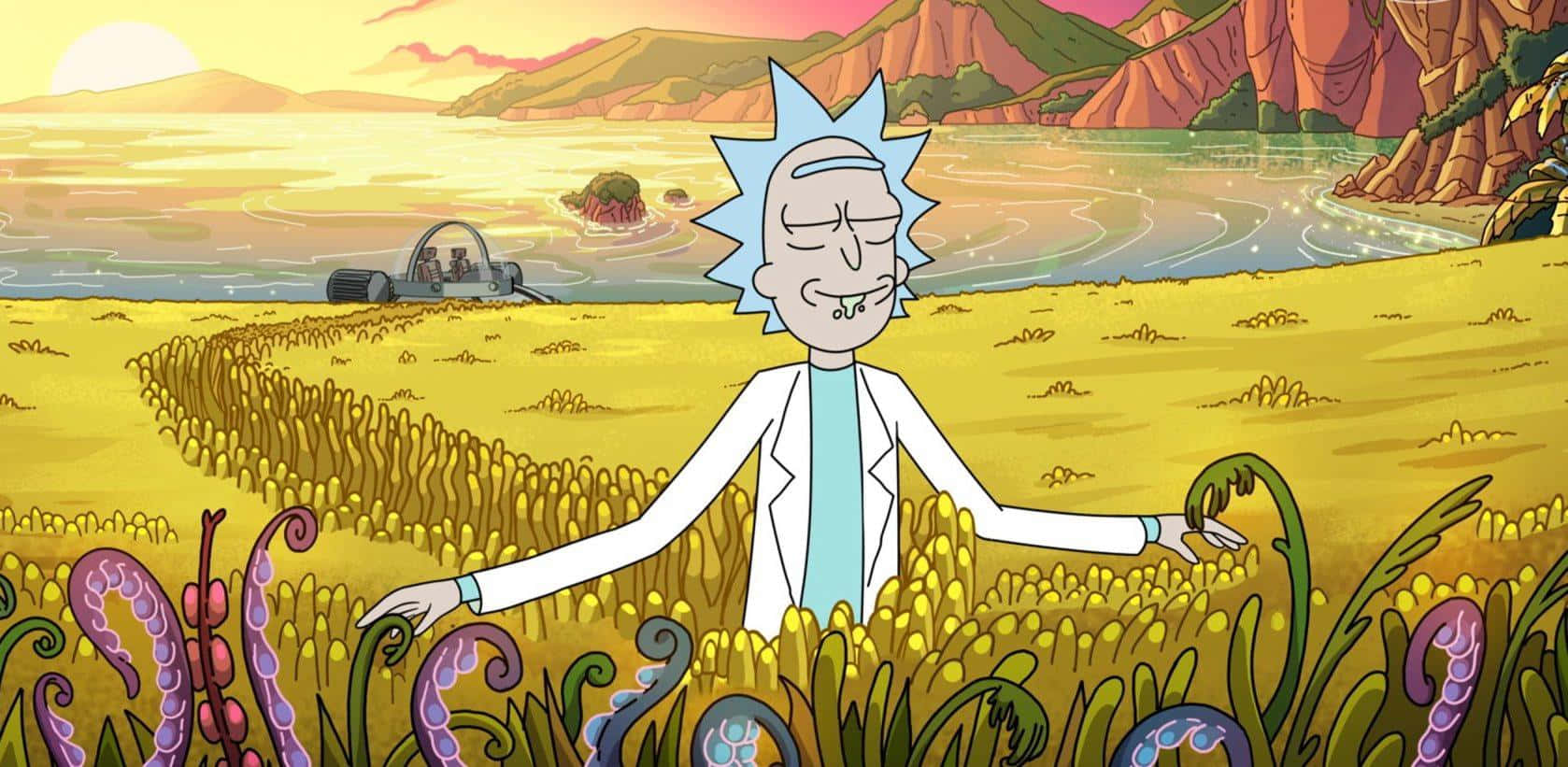 Rick And Morty Weird Garden Laptop Wallpaper